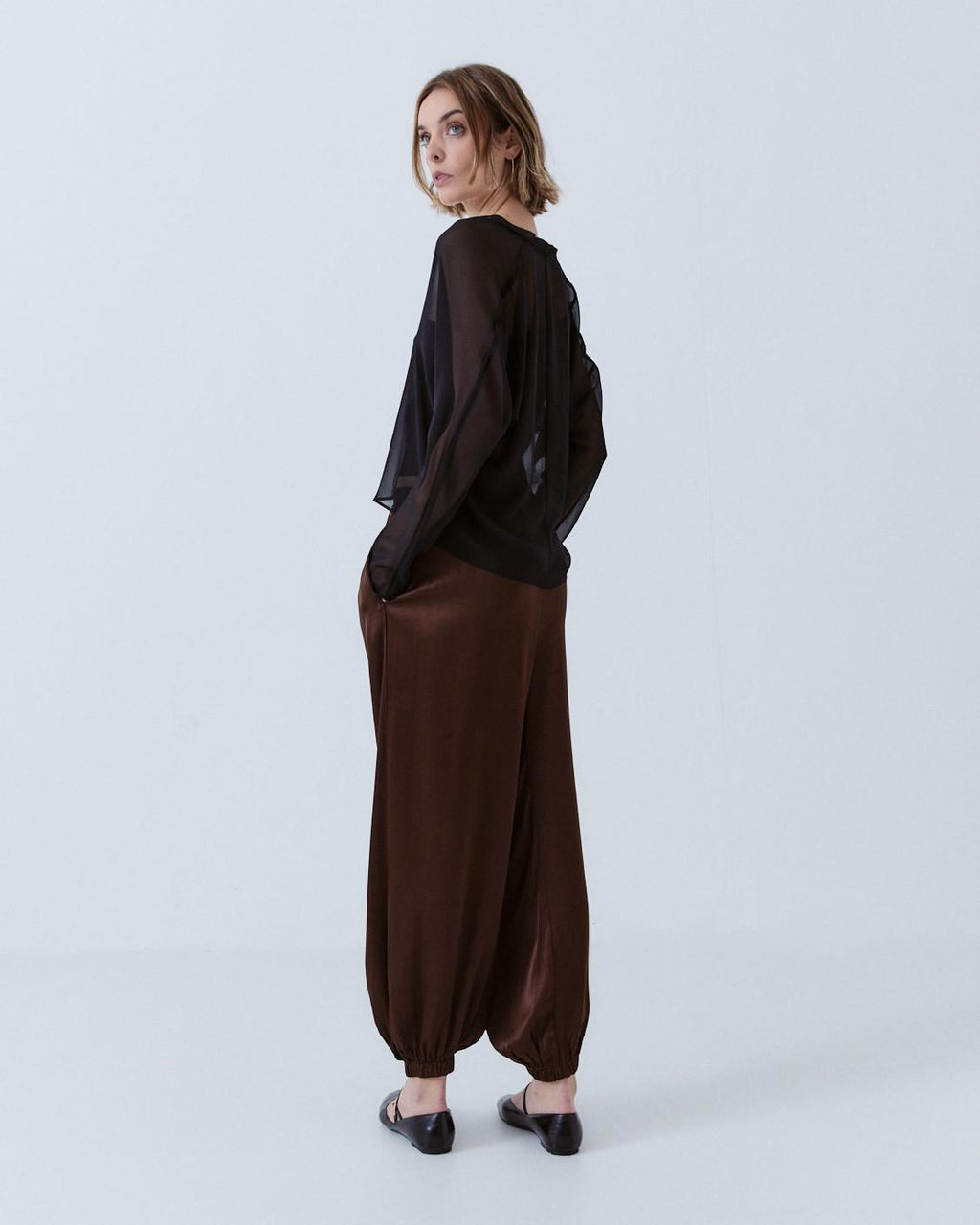 SATIN HAREM PANTS