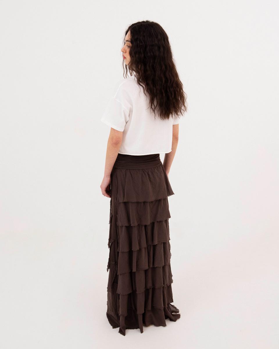 LONG RUFFLED SKIRT