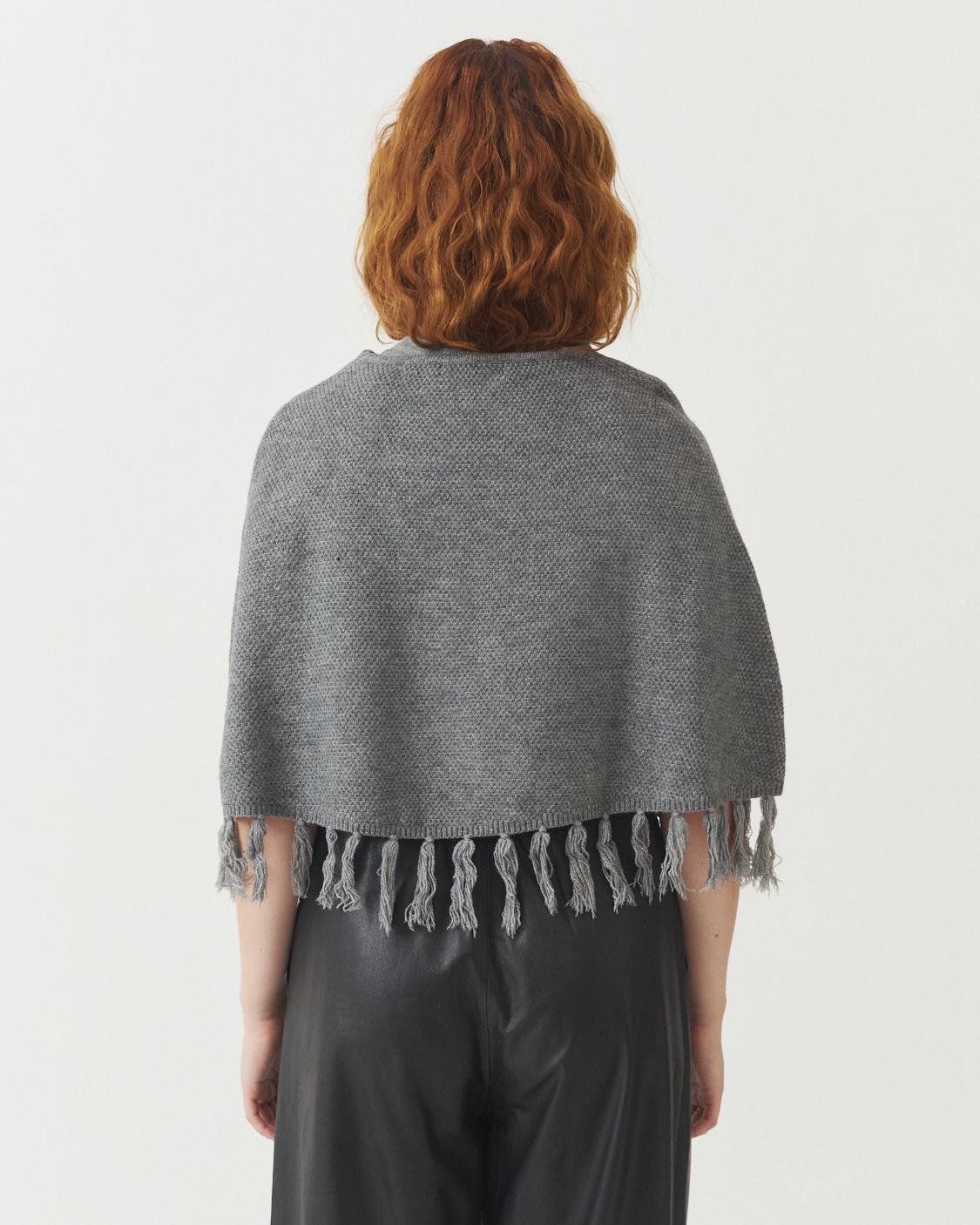 PONCHO TEJIDO FLECOS
