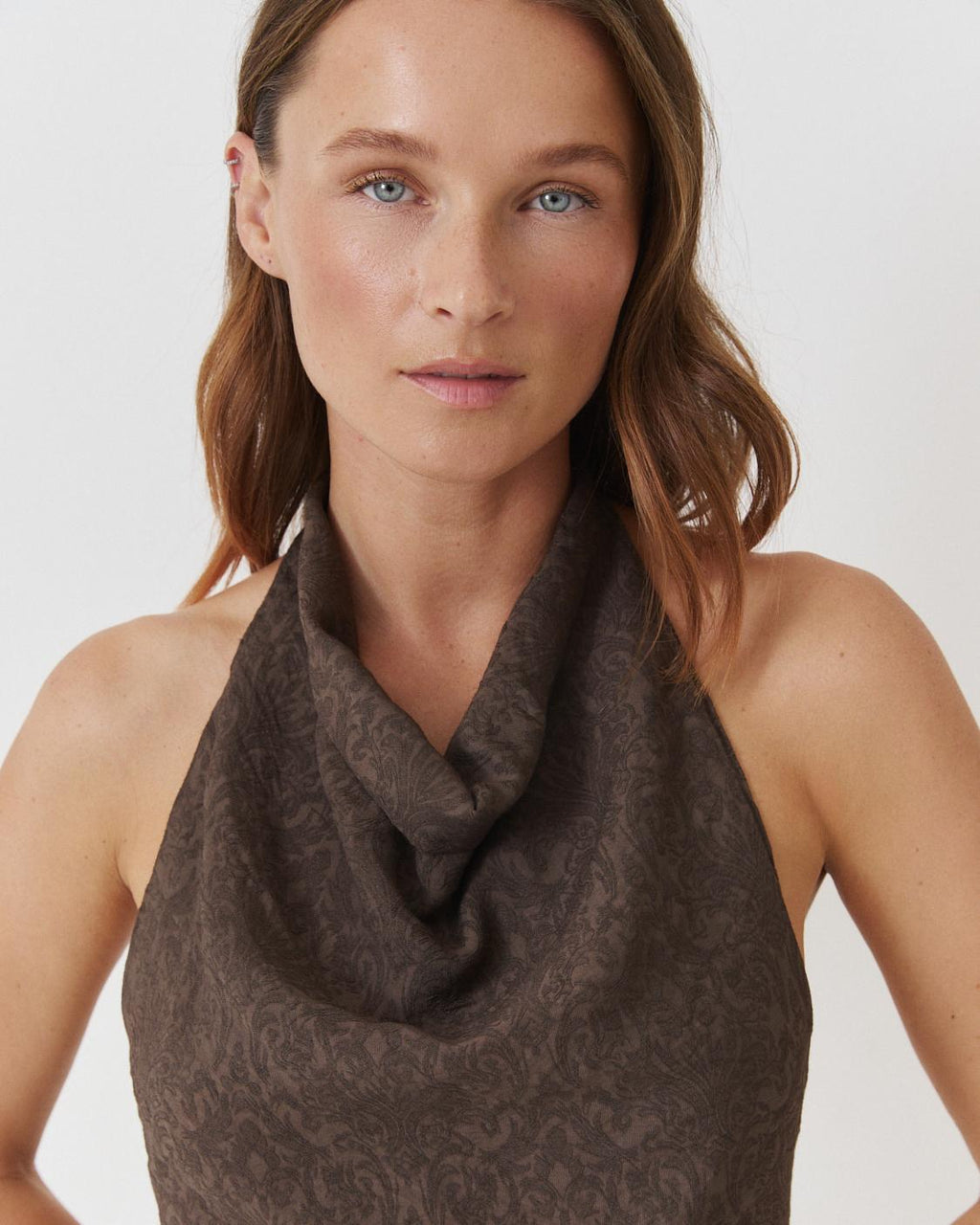 TOP HALTER JACQUARD