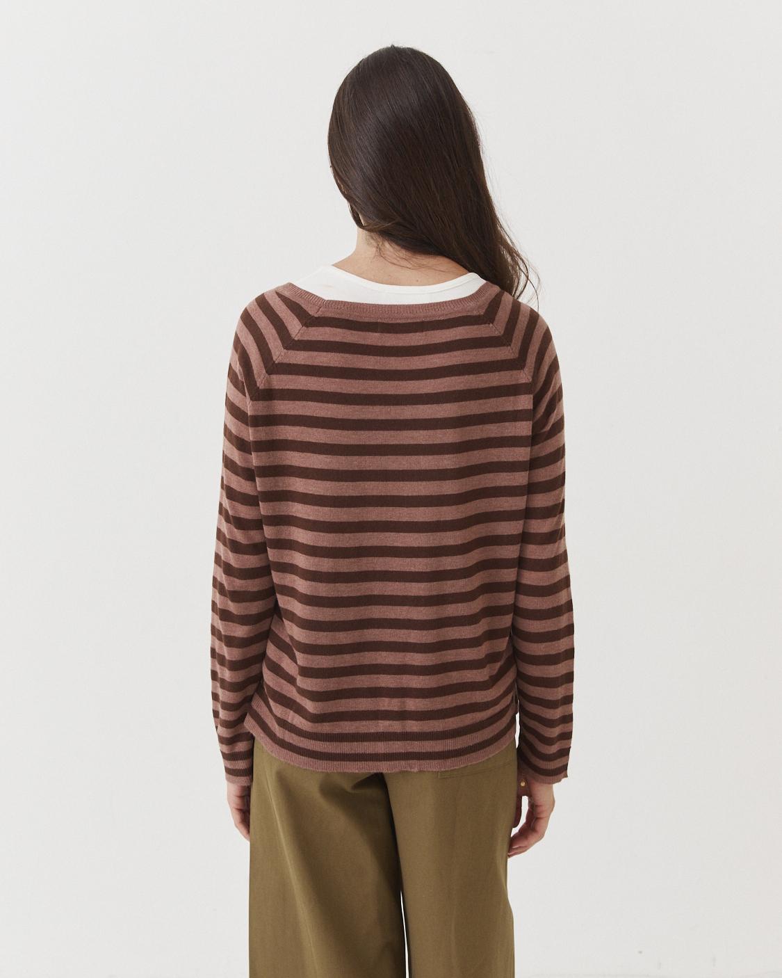 STRIPED CREW NECK SWEATER