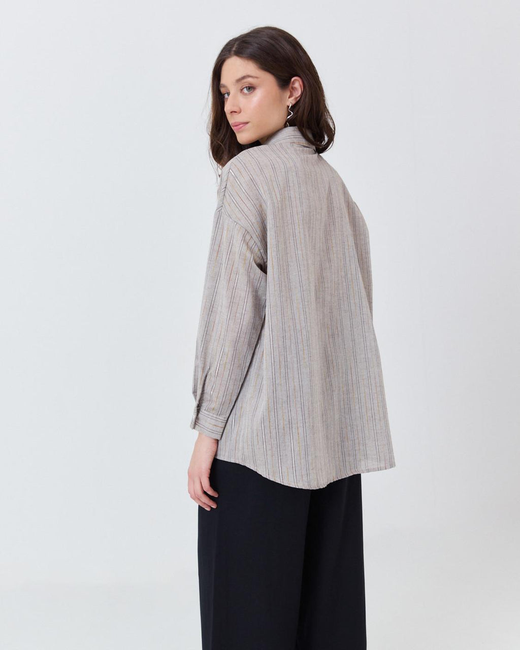STRIPED SEQUIN SHIRT