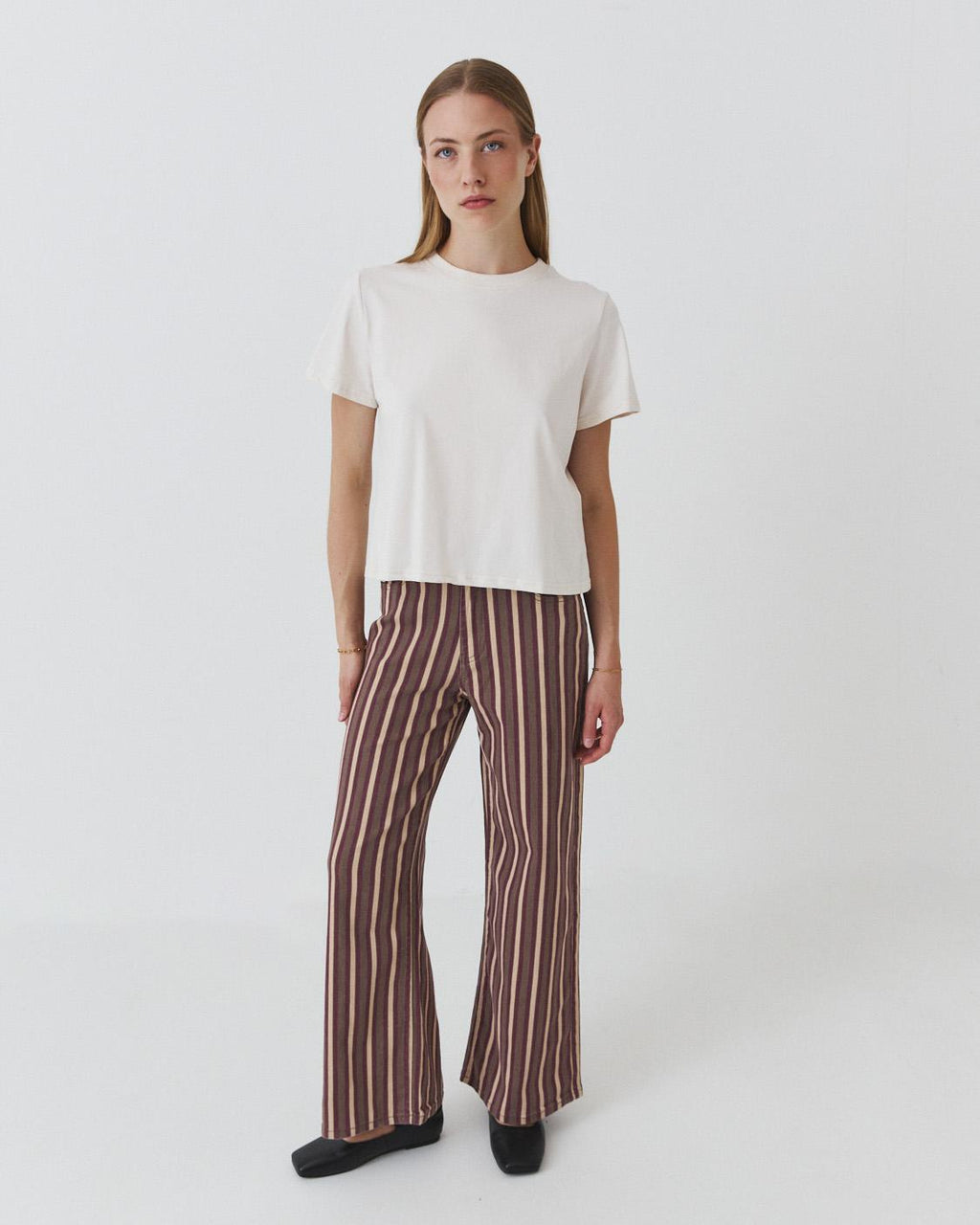 STRIPED STRAIGHT-LEG TROUSERS