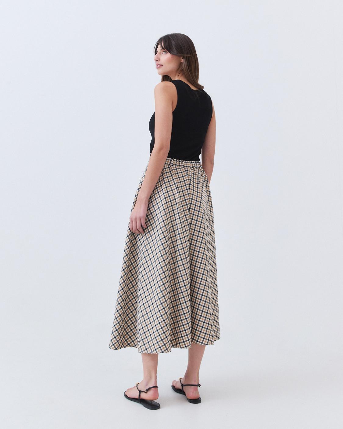 FALDA MIDI EVASÉ CUADROS