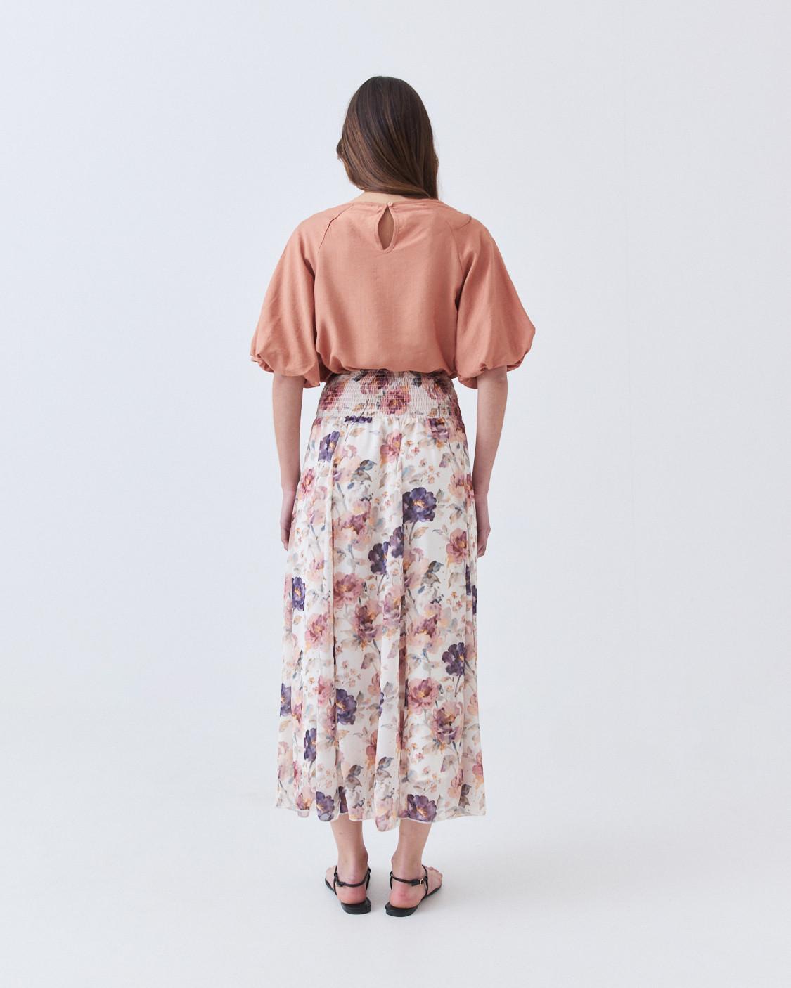 FALDA MIDI ESTAMPADA