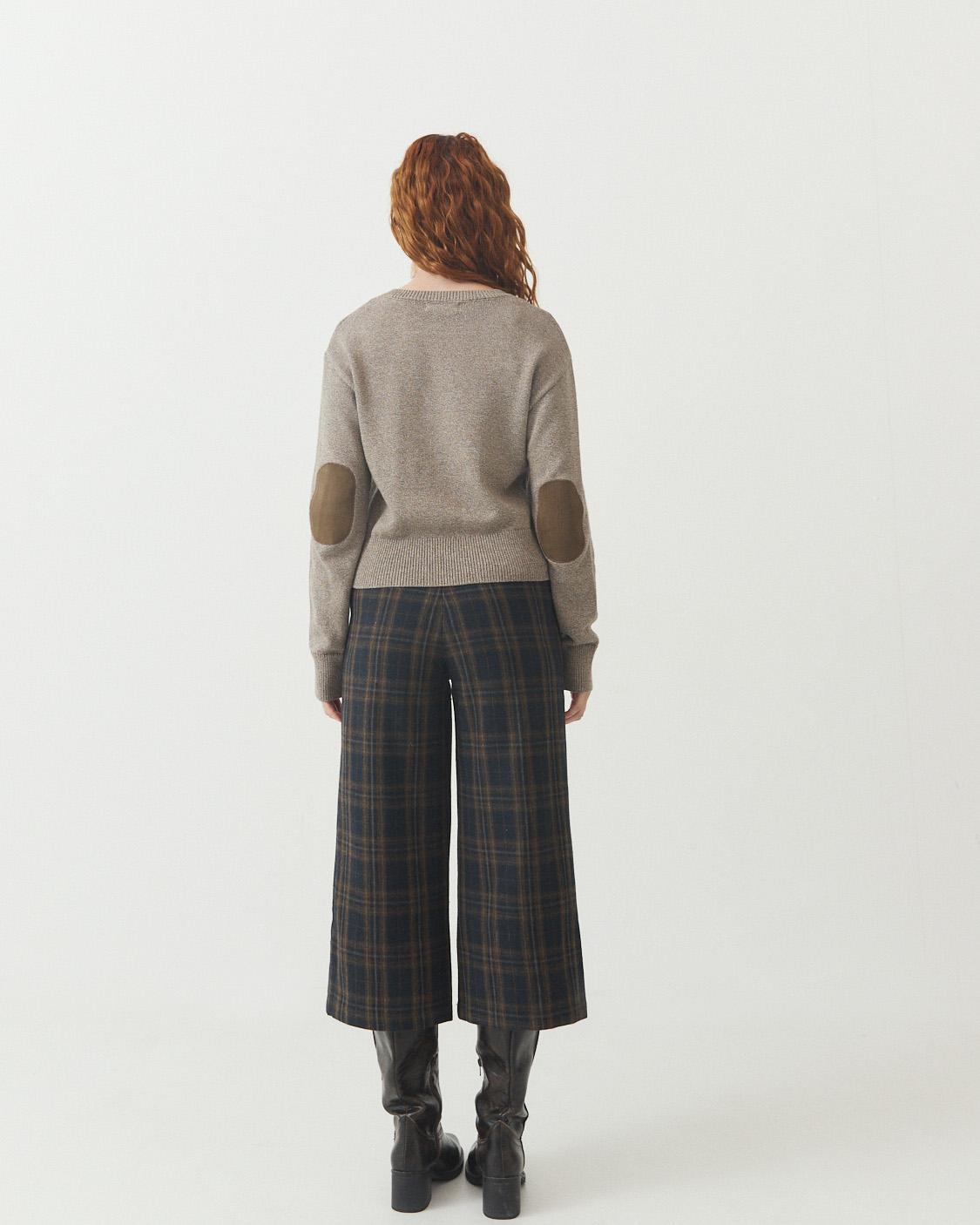 PLAID WIDE LEG PANTS