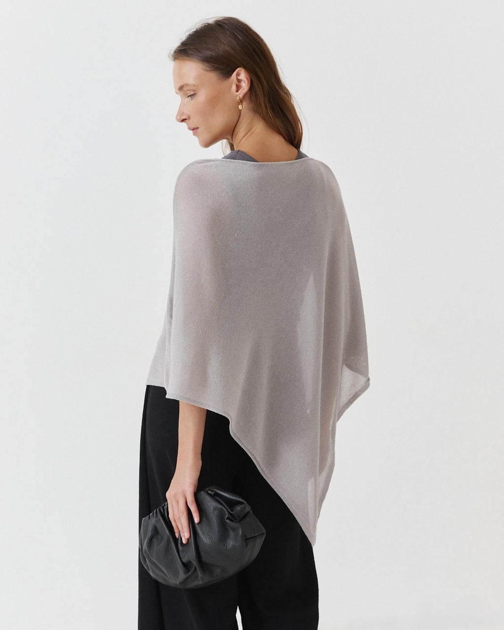 METALLIC SHIMMER KNIT CAPE