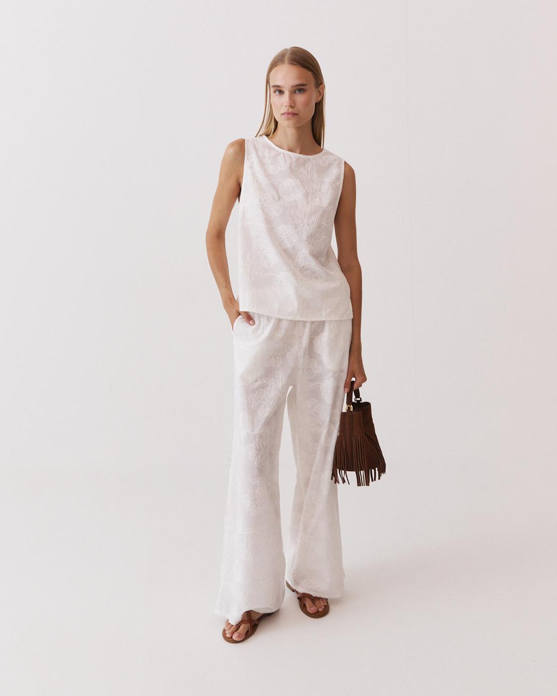 PANTALÓN WIDE LEG BORDADO