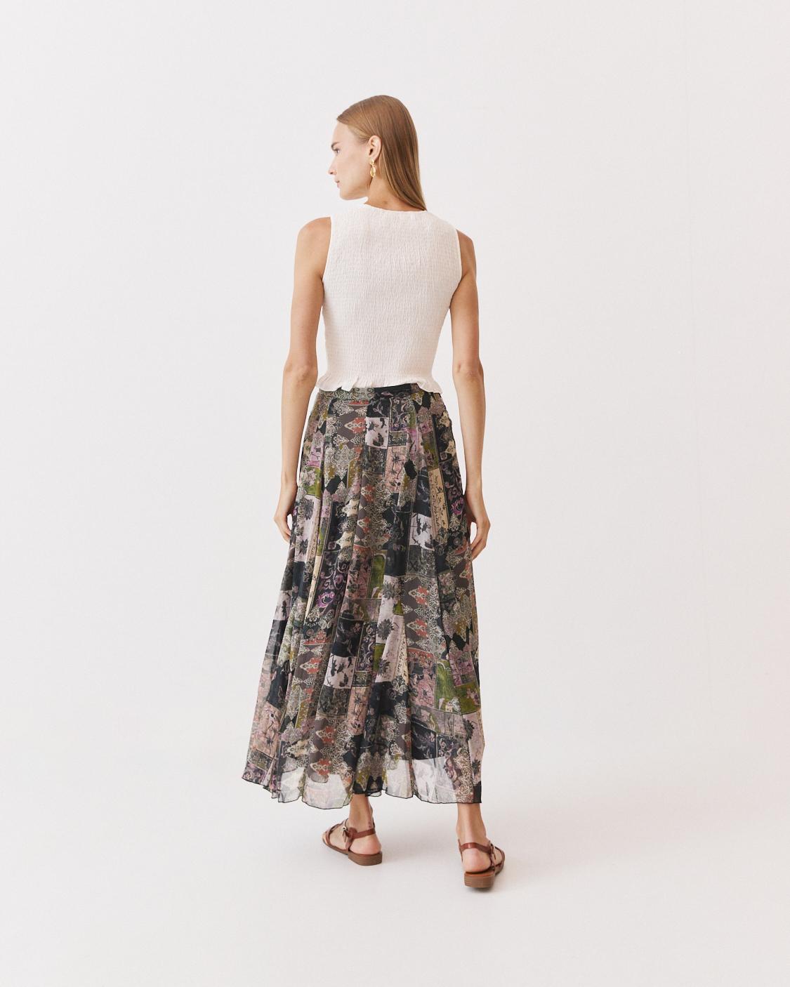 PRINTED A-LINE SKIRT