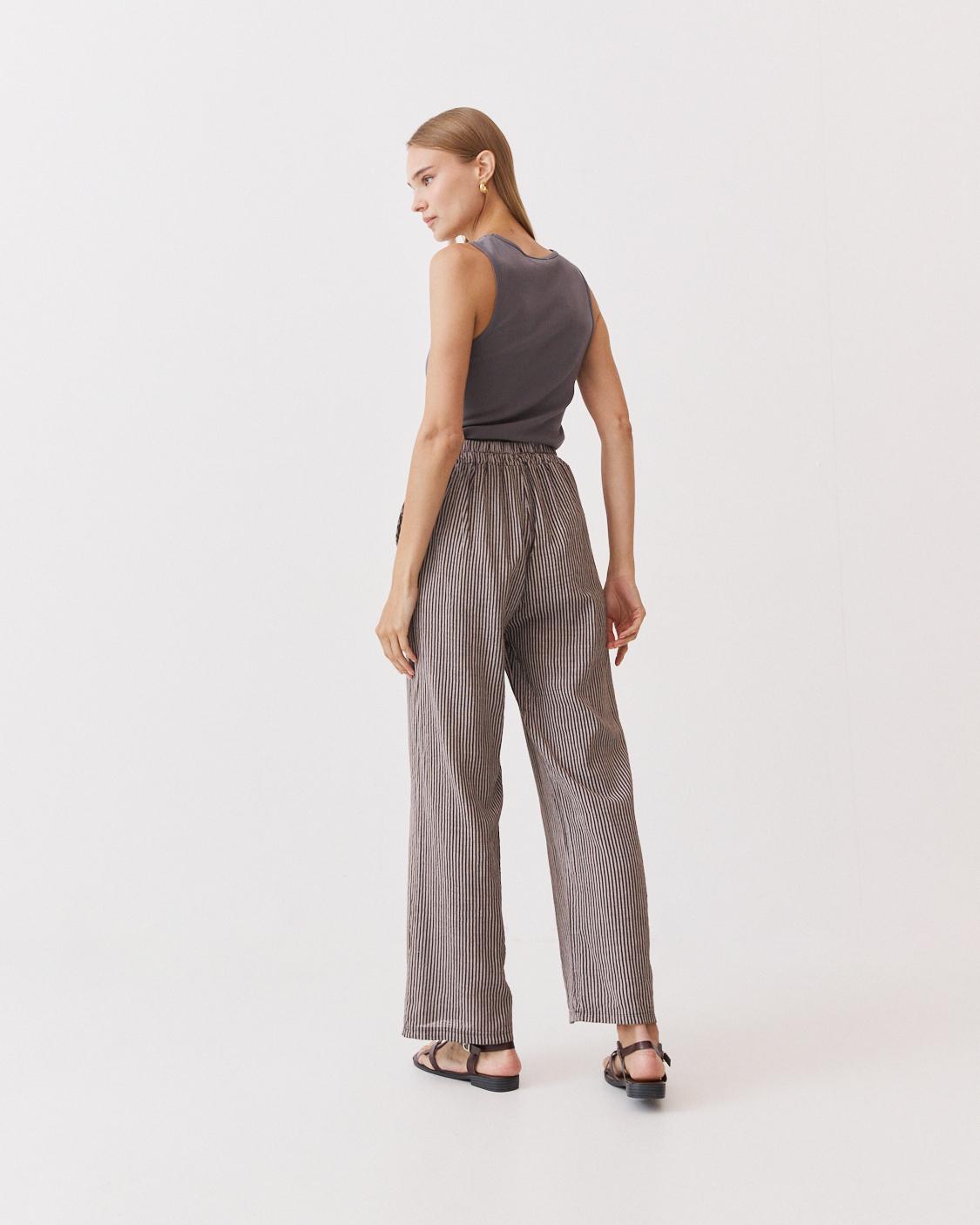 STRIPED WIDE-LEG TROUSERS