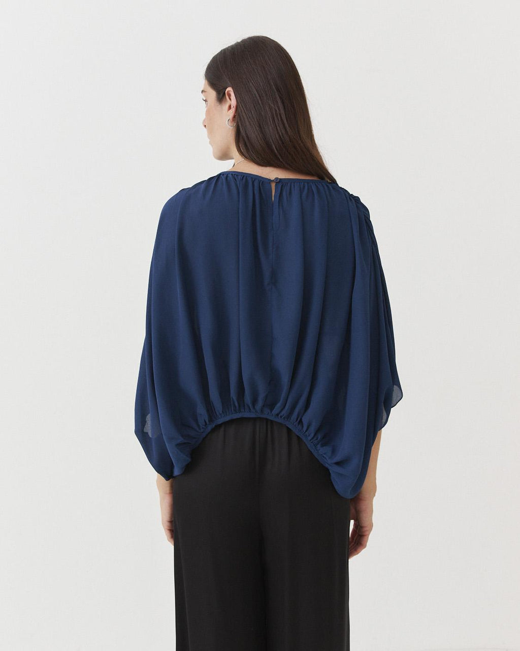 SEMI-SHEER FLOWY BLOUSE