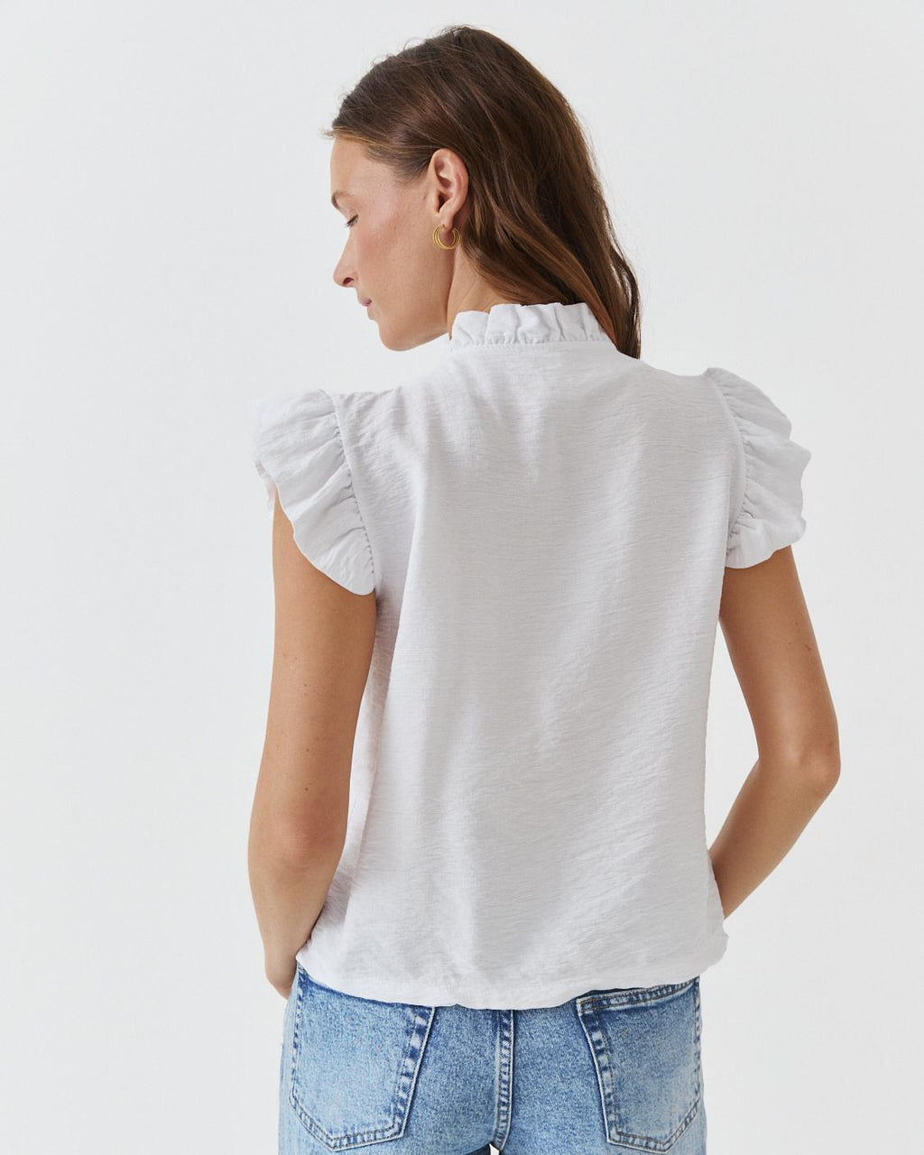 BLUSA MINI VOLANTES BOTONES