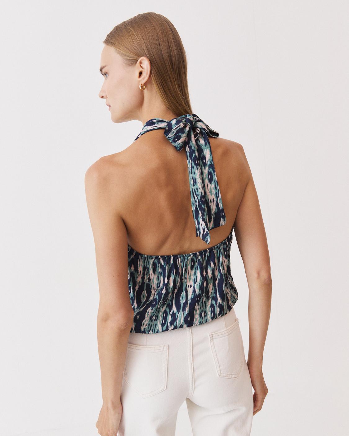 PRINTED WRAP TOP