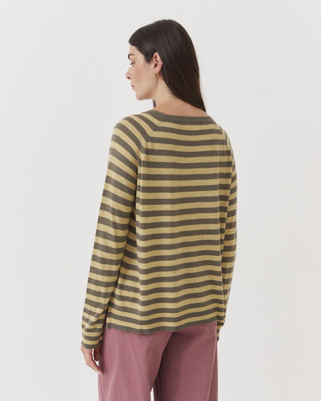 STRIPED CREW NECK SWEATER