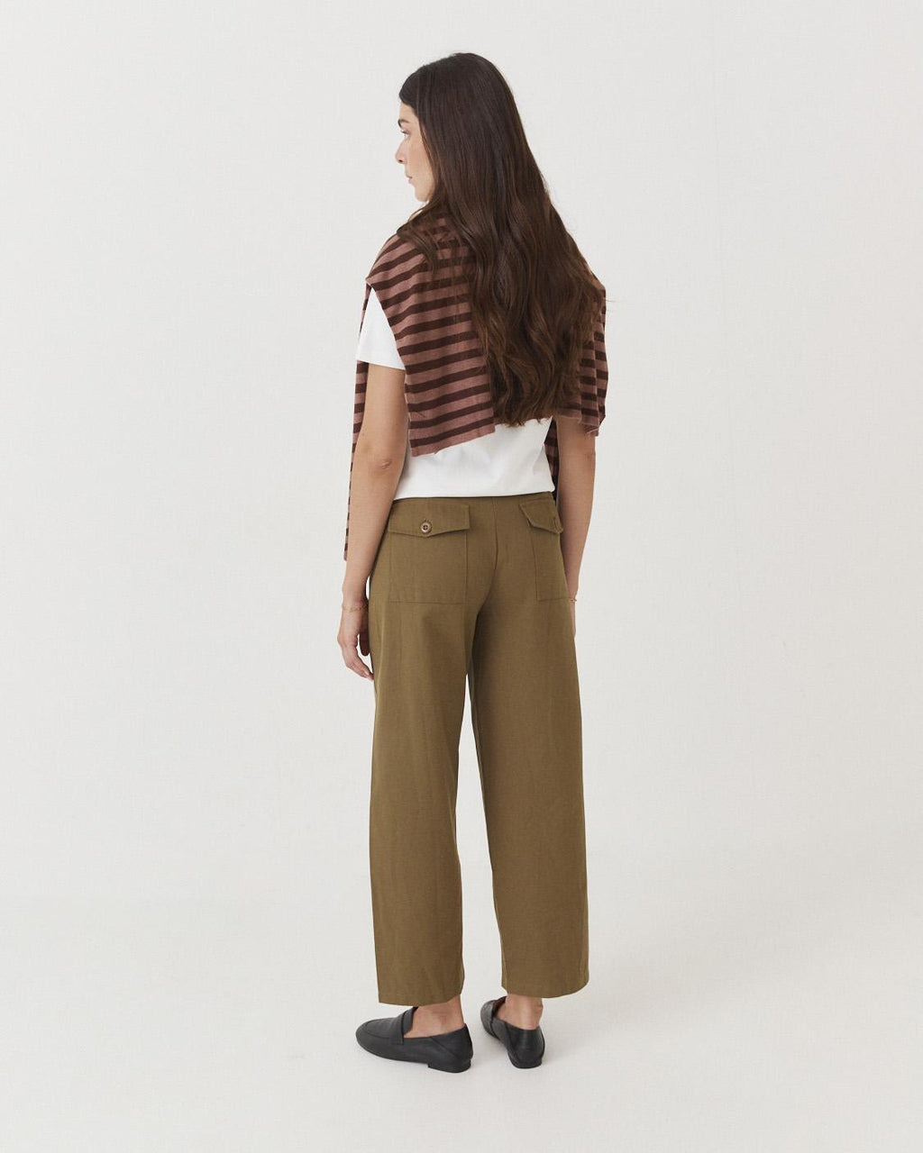 WIDE LEG STITCHED TROUSERS