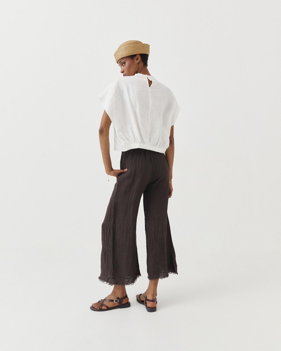 PANTALÓN LINO FLECOS WIDE LEG