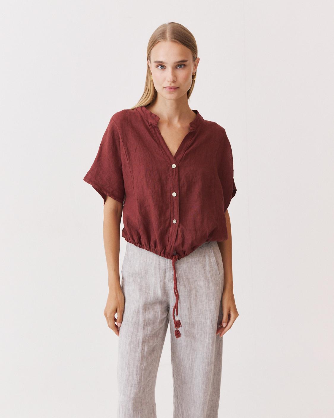 BLUSA LINO DETALLE BAJO