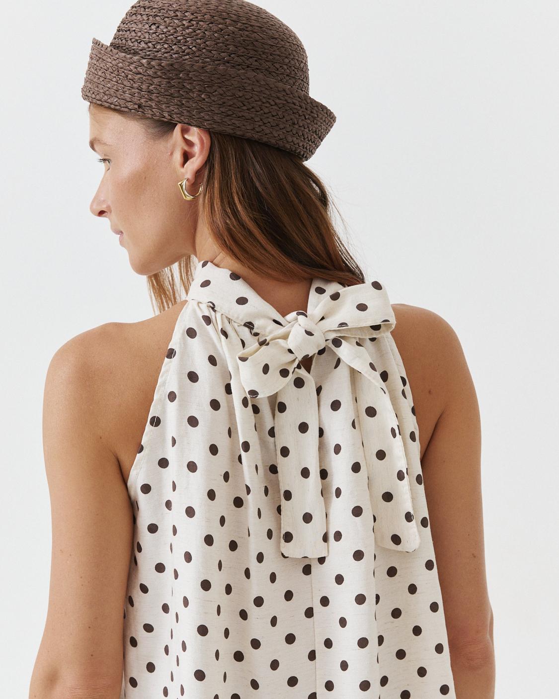 POLKA DOT HALTER TOP