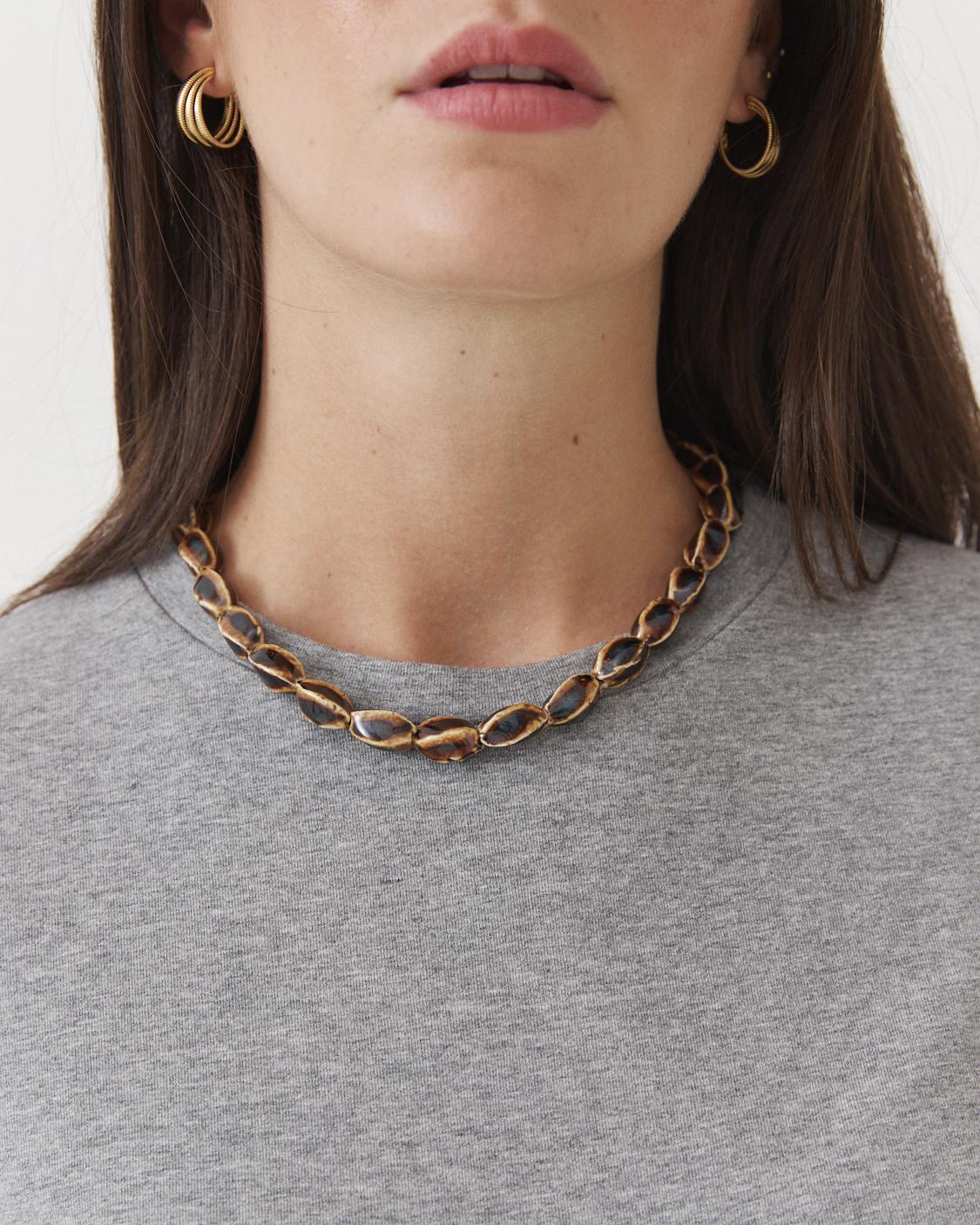 COLLAR CUENTAS EFECTO PIEDRA