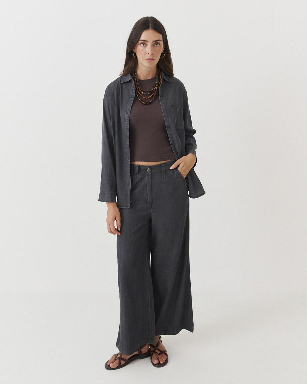 PANTALÓN WIDE LEG DENIM LIGERO