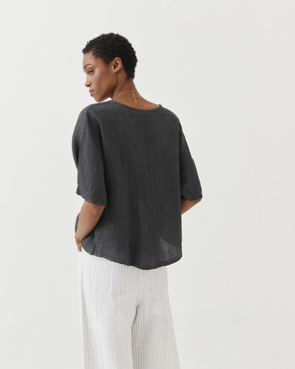 BLUSA LINO CUELLO V