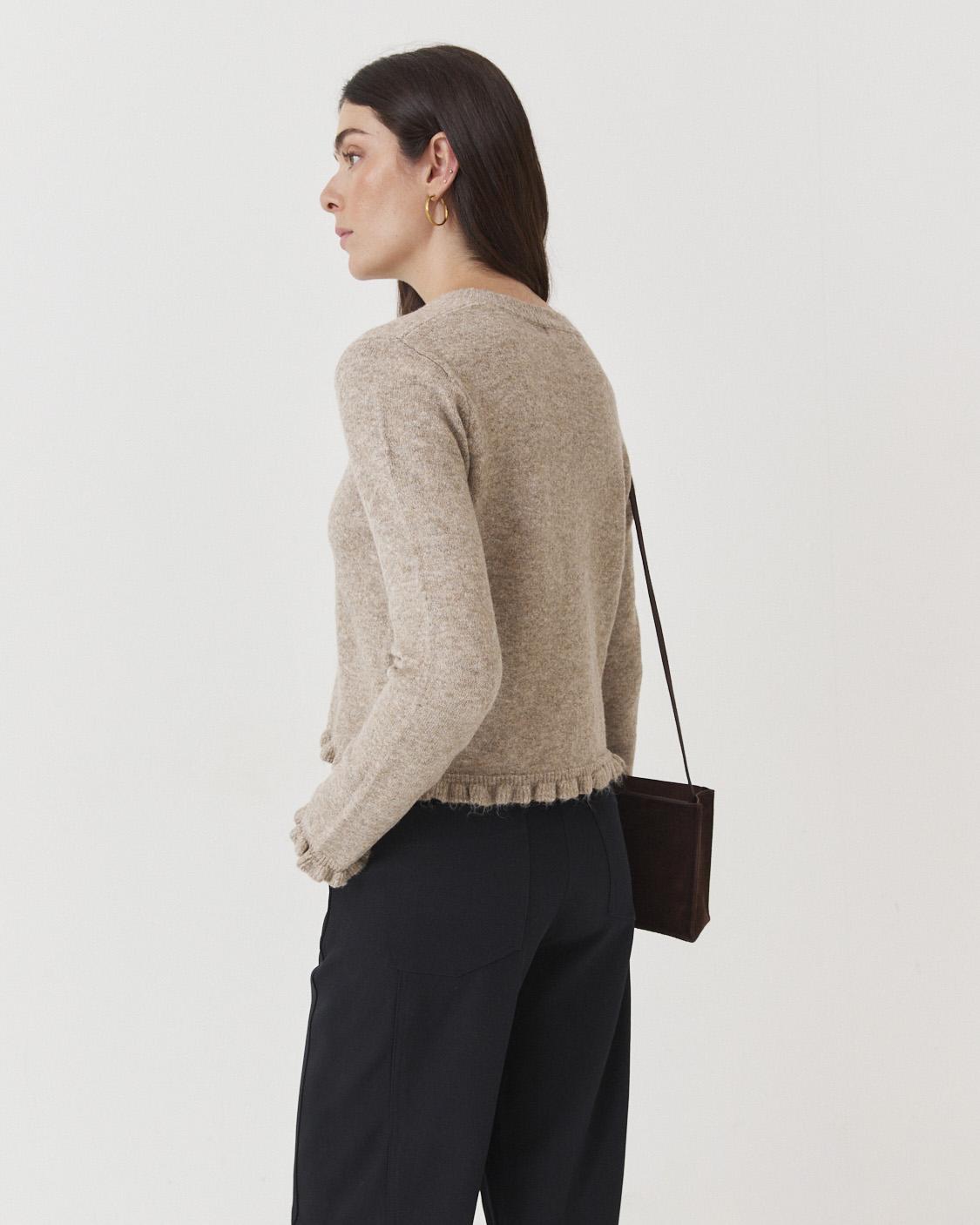 RUFFLE KNIT CARDIGAN