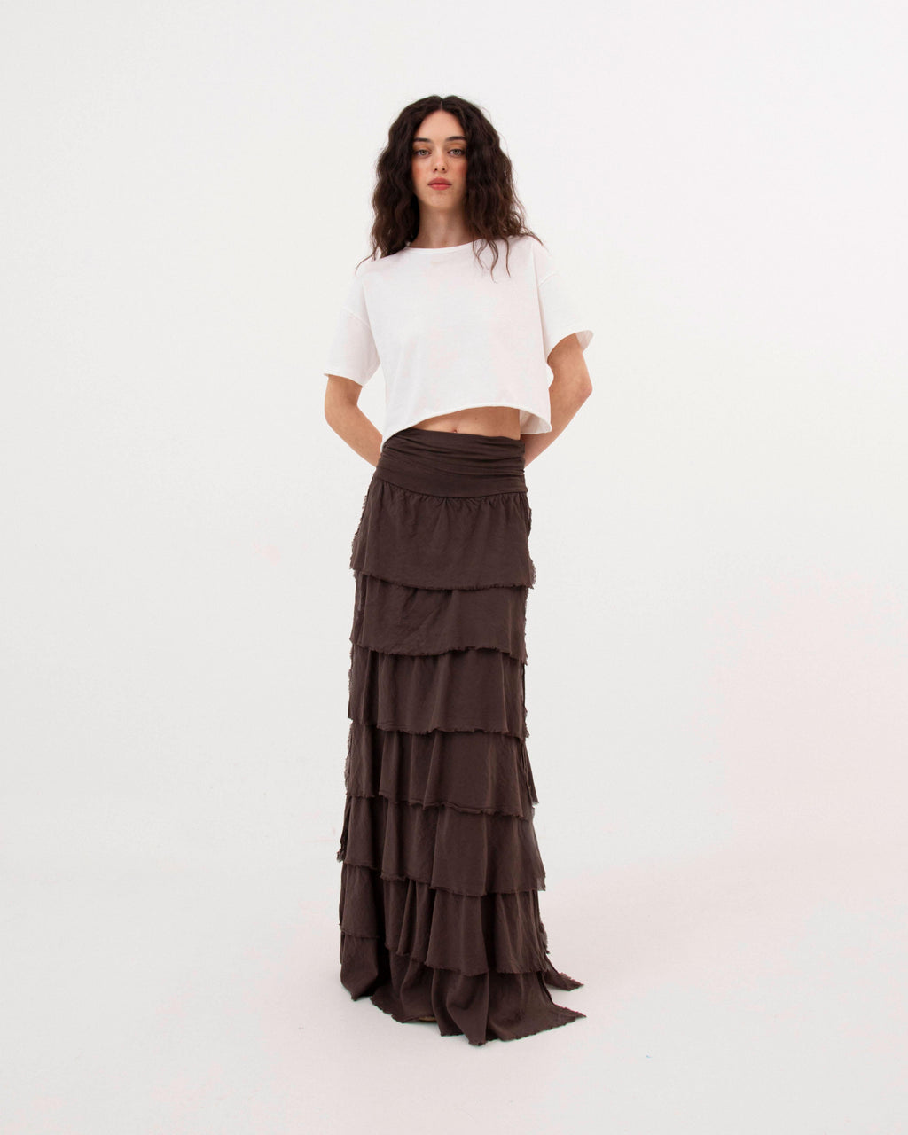 LONG RUFFLED SKIRT