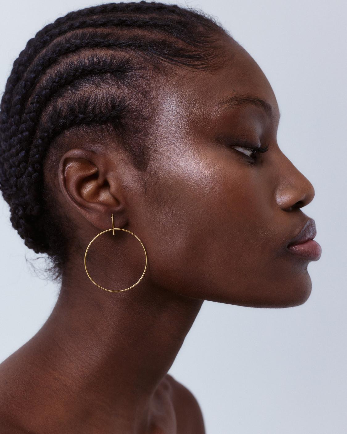 THIN STEEL HOOP EARRINGS