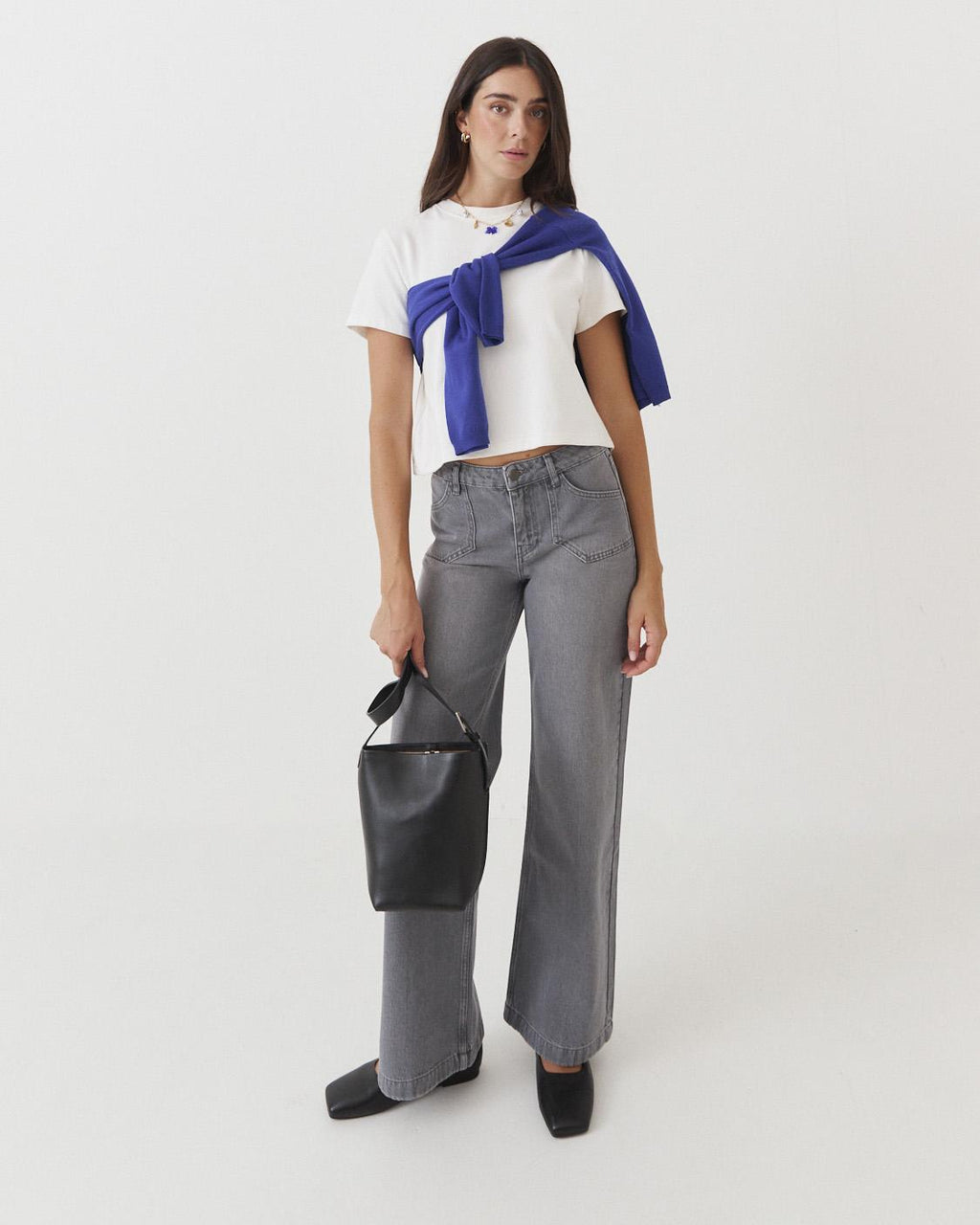 JEANS WIDE LEG BOLSILLOS GEOMÉTRICOS