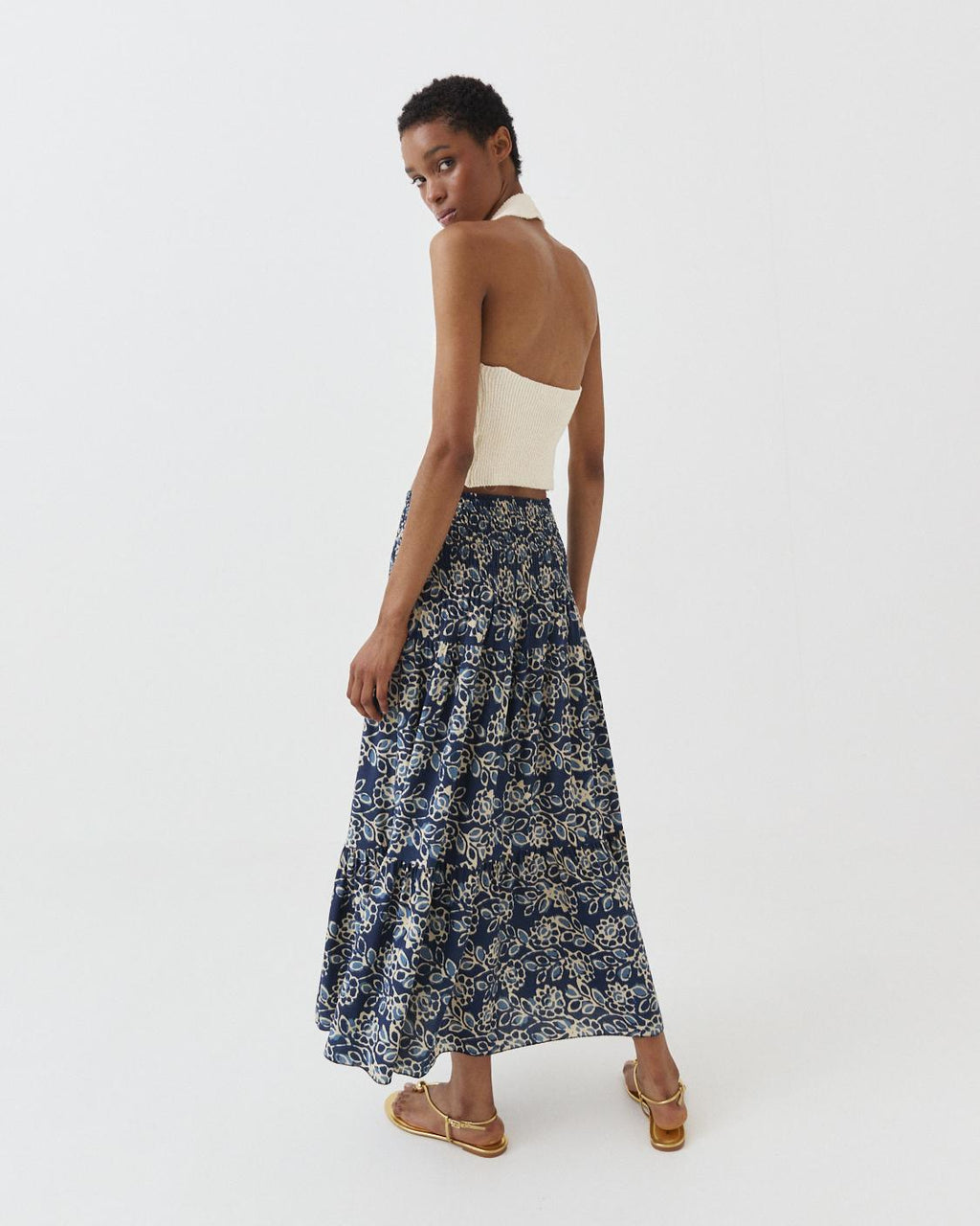 LONG FLORAL PRINT SKIRT