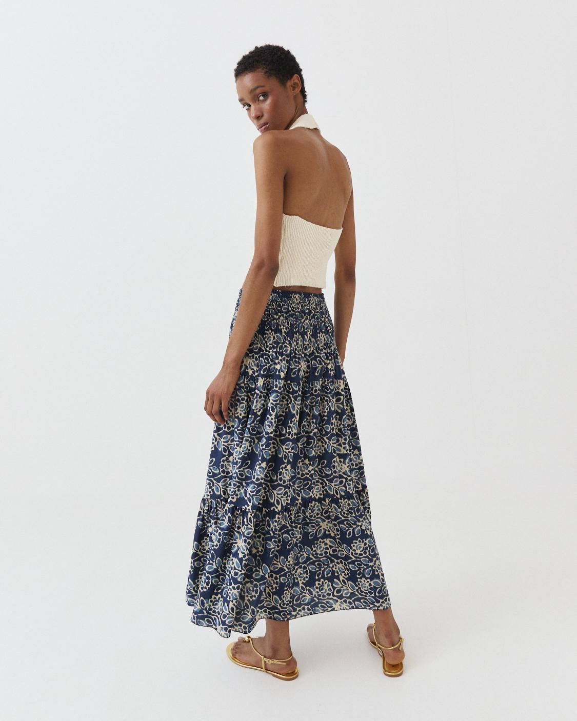 LONG FLORAL PRINT SKIRT