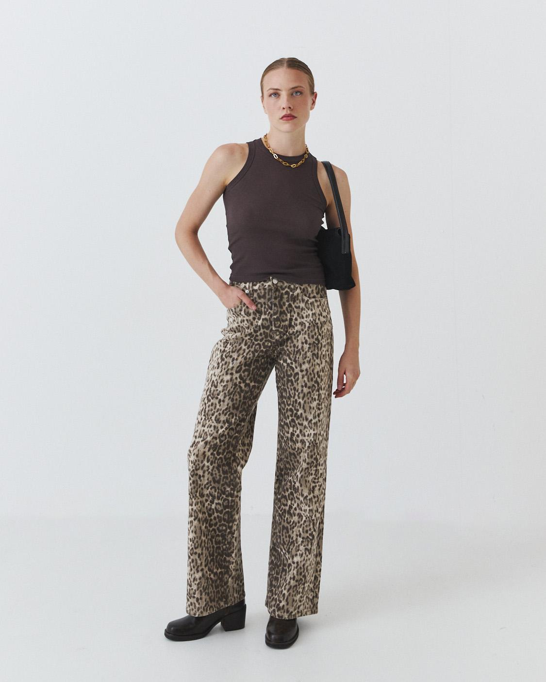 JEANS WIDE LEG LEOPARDO