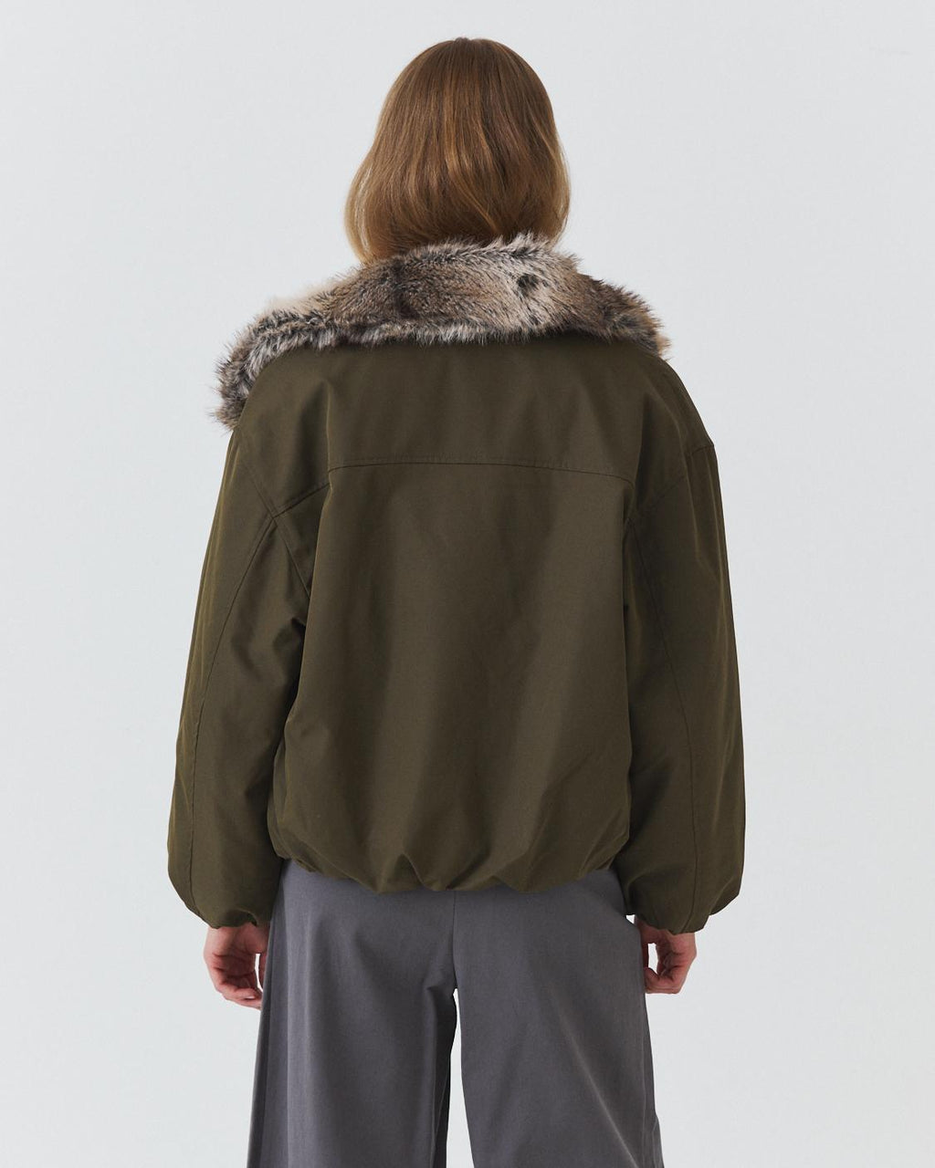 FAUX FUR COLLAR PADDED JACKET