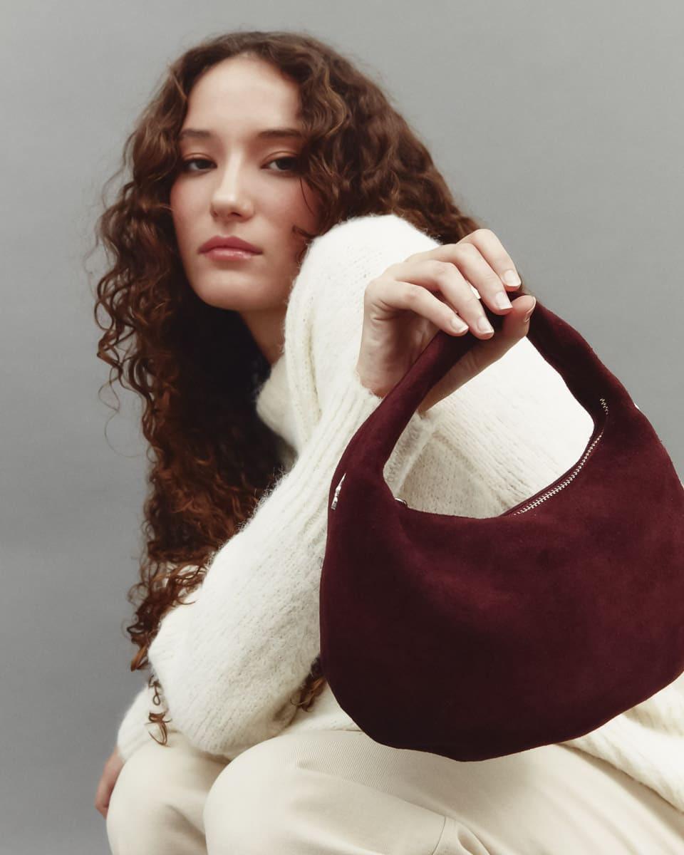 SUEDE OVAL BAG