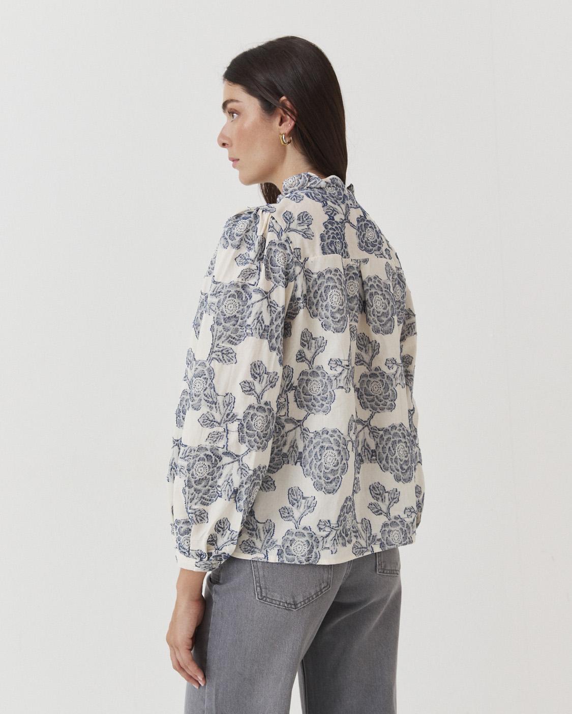 CAMISA JACQUARD FLORES