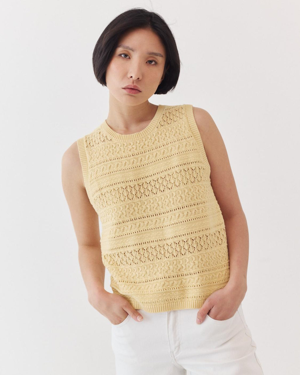 OPENWORK KNIT VEST