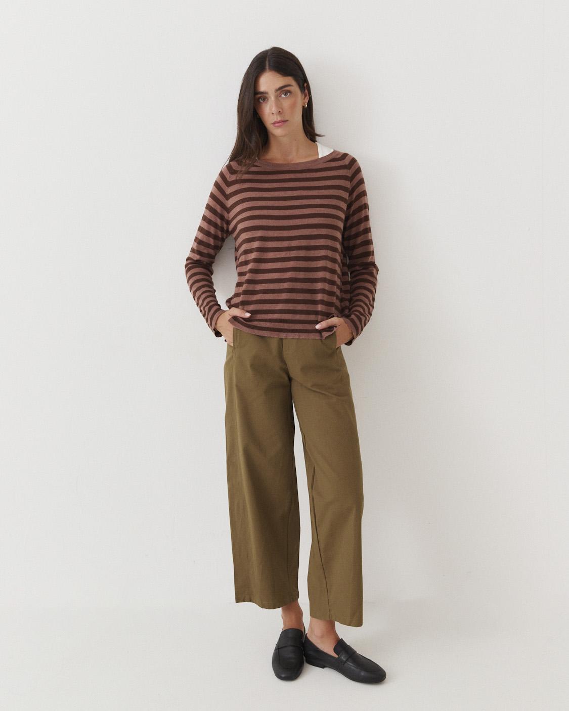 STRIPED CREW NECK SWEATER