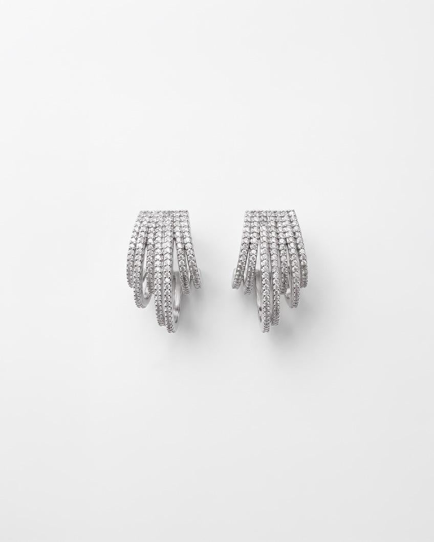 PENDIENTES AROS CASCADA PLATA