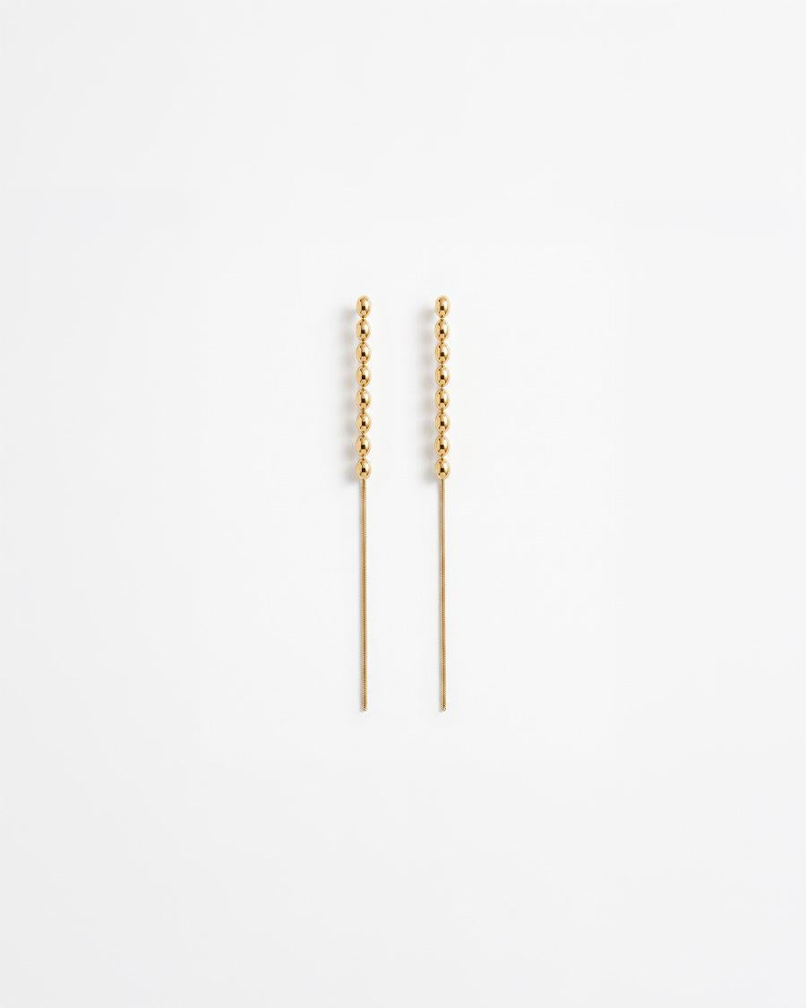 LONG BEADED CHAIN EARRINGS