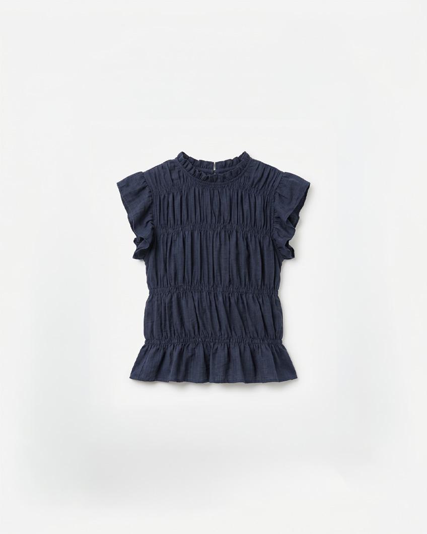 RUFFLED SLEEVELESS TOP