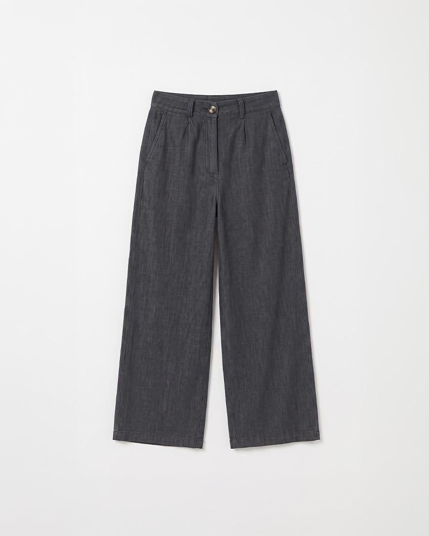 LIGHTWEIGHT WIDE-LEG DENIM PANTS