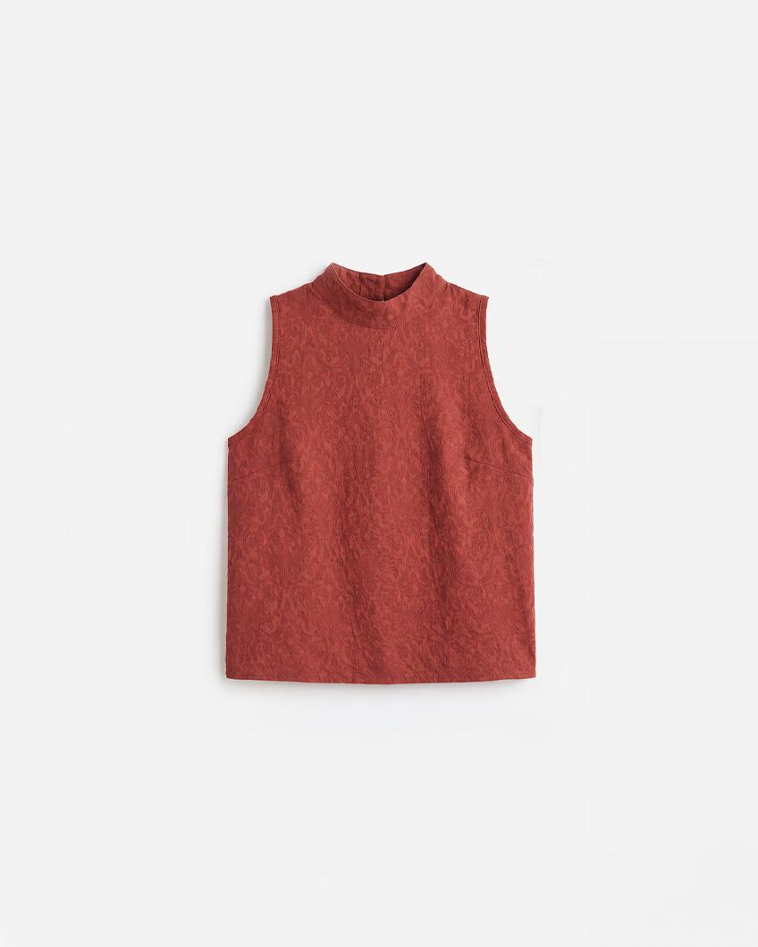 TOP CUELLO ALTO JACQUARD