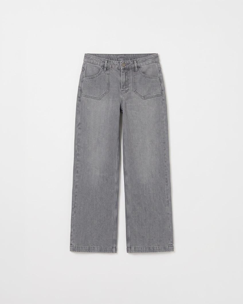 WIDE LEG JEANS WITH GEOMETRIC POCKETS