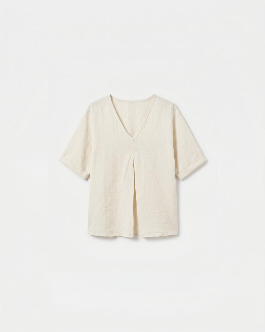BLUSA LINO CUELLO V