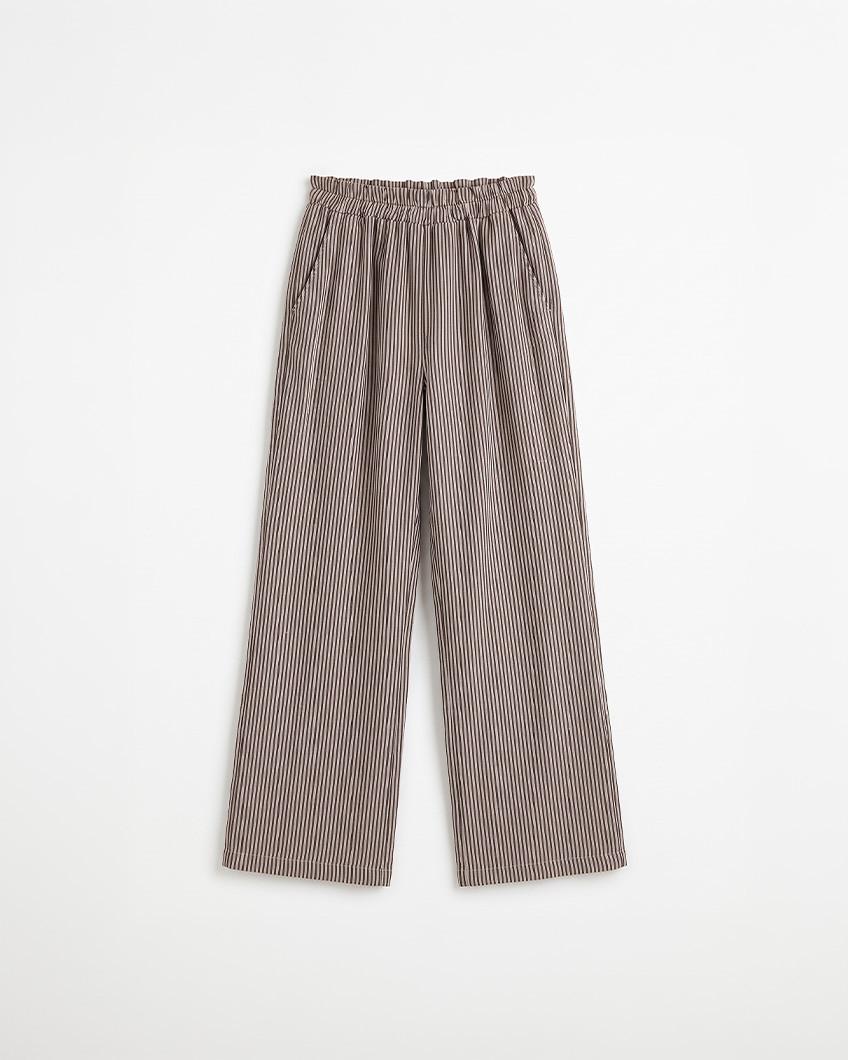 STRIPED WIDE-LEG TROUSERS