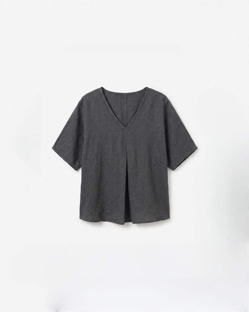 BLUSA LINO CUELLO V