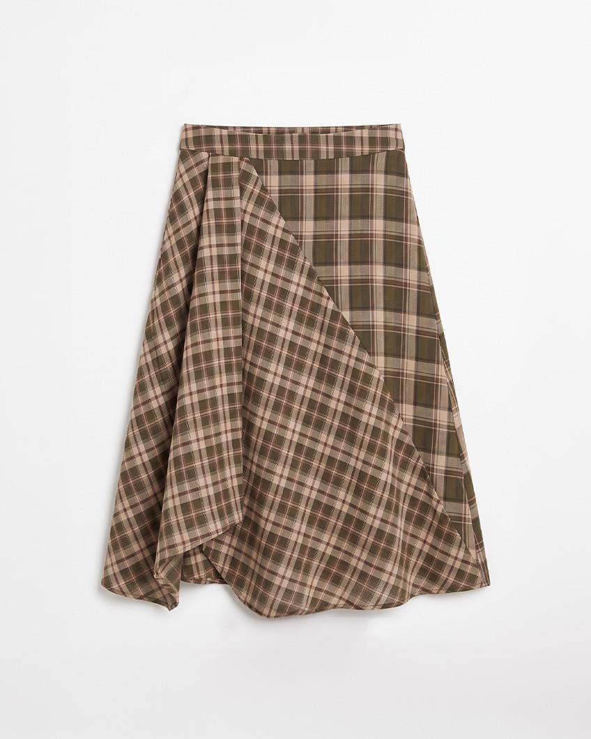 PLAID A-LINE SKIRT