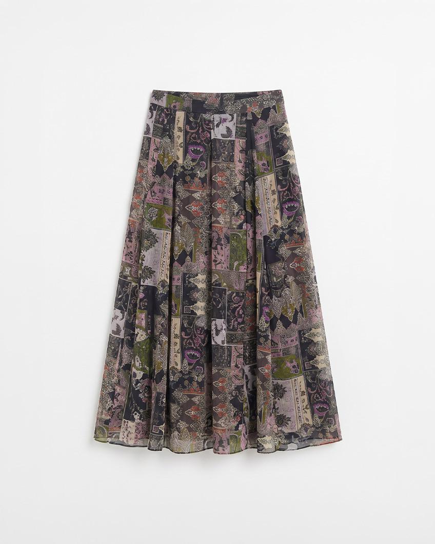 PRINTED A-LINE SKIRT
