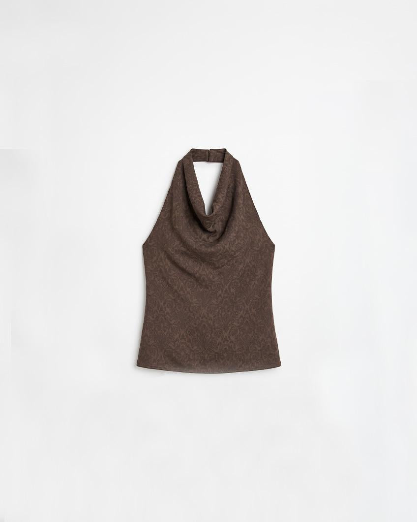 TOP HALTER JACQUARD