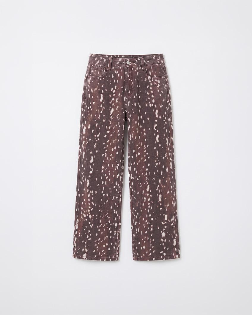 ANIMAL PRINT WIDE LEG PANTS